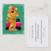 Carte De Visite Apricot Poodle Rétro Téléphone (Devant / Derrière)