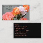 Carte De Visite Apricot Rose Floral Beauté Design Personnel (Devant / Derrière)