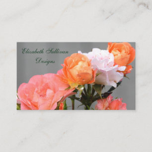 Carte De Visite Apricot Rose Floral Beauté Design Personnel