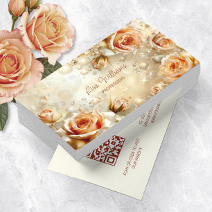 Carte De Visite Apricot Rose Luxe