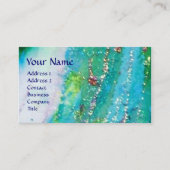 CARTE DE VISITE AQUA ABSTRAIT BLEU TURQUOISE ÉPARKLES D'OR, SCEAU (Devant)