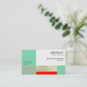 Carte De Visite Aqua abstrait et rouge (Debout devant)