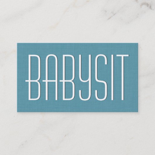 Carte De Visite Aqua BABYSITTER Style simple V383A (Devant)