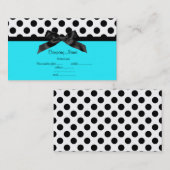 Carte de visite AQUA BLEU BLANC POLKA POLKA DOT (Devant / Derrière)