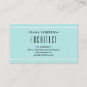 Carte De Visite Aqua bleu et blanc moderne monogramme géométrique (Dos)