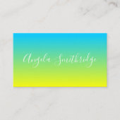 Carte De Visite Aqua bleu et jaune Ombre (Devant)