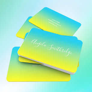 Carte De Visite Aqua bleu et ombre jaune
