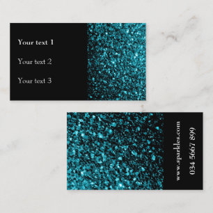 Carte De Visite Aqua bleu faux brillant parties scintillant scinti