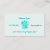 Carte De Visite Aqua-bleu-turquoise couleur d'aquarelle coquille a (Devant)