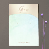 Carte De Visite Aqua Blue Aquarelle or Script Écran d'oreille