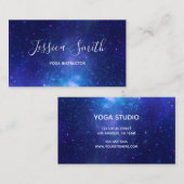Carte De Visite Aqua Blue Galactic Center Yoga Instructeur (Devant / Derrière)