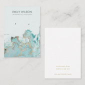 CARTE DE VISITE AQUA BLUE GOLD AGATE MARBRE STUD ÉCRAN ÉCRAN (Devant / Derrière)