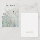 CARTE DE VISITE AQUA BLUE GOLD AGATE MARBRE STUD ÉCRAN ÉCRAN (Devant / Derrière)