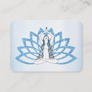 Carte De Visite *~* Aqua Blue Lotus Yoga Femme Healing Energy  