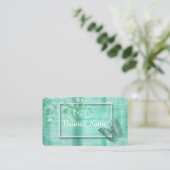 Carte De Visite Aqua Blue Métal Brossé (Debout devant)