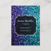 Carte De Visite Aqua blue Ombre fausse parties scintillant scintil (Devant)