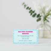 Carte De Visite Aqua Blue Pool Maintenance (Debout devant)