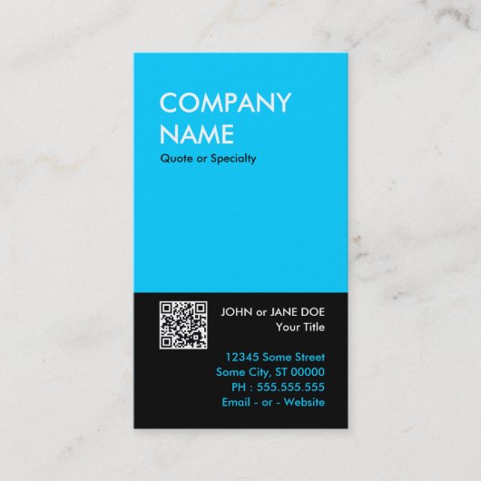 Carte De Visite aqua bold concevoir votre propre code QR (Devant)