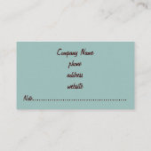 Carte de visite Aqua Brown professionnel (Dos)