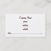 Carte de visite Aqua Brown Retro (Dos)