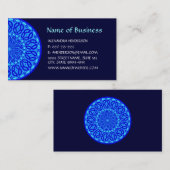Carte De Visite Aqua chic et mandala bleu de lueur de kaléidoscope (Devant / Derrière)