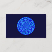 Carte De Visite Aqua chic et mandala bleu de lueur de kaléidoscope (Dos)