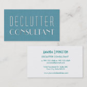 Carte De Visite Aqua DECLUTTER CONSULTANT Style simple V08 (Devant / Derrière)