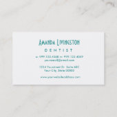 Carte De Visite Aqua DENTIST Style simple V63C (Dos)