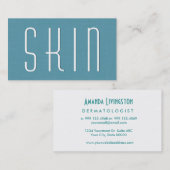 Carte De Visite Aqua DERMATOLOGIST Style simple V63D (Devant / Derrière)
