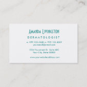 Carte De Visite Aqua DERMATOLOGIST Style simple V63D (Dos)