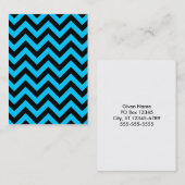 Carte De Visite Aqua et noir en zig zag (Devant / Derrière)