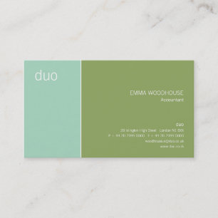 Carte De Visite Aqua et vert de duo