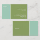 Carte De Visite Aqua et vert de duo (Devant / Derrière)