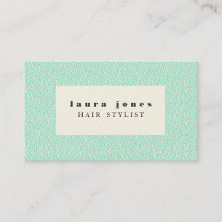 Carte De Visite Aqua Feuille Motif Modèle de la liste de cheveux