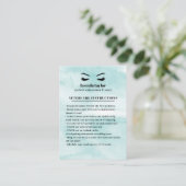 Carte De Visite Aqua Glam Eyelash Browbar Instructions pour les so (Debout devant)