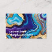Carte De Visite Aqua Gold Blue Purple Veins Agate (Dos)