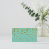 Carte de visite Aqua & Gold Confetti (Debout devant)