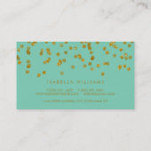 Carte de visite Aqua & Gold Confetti (Dos)