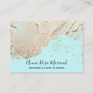 Carte De Visite *~* Aqua Gold Foil Parties scintillant Beauté Mari