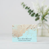 Carte De Visite *~* Aqua Gold Foil Parties scintillant Beauté Mari (Debout devant)