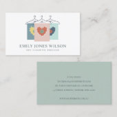 CARTE DE VISITE AQUA GRAY ORANGE BLUSH HANGING HANGING VÊTEMENTS S (Devant / Derrière)