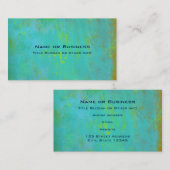 Carte De Visite Aqua Green, Lime et Brown Ochre Abstrait (Devant / Derrière)