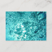 Carte De Visite Aqua Green Water Bubbles - instructeur de plongée (Dos)