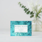 Carte De Visite Aqua Green Water Bubbles - instructeur de plongée (Debout devant)