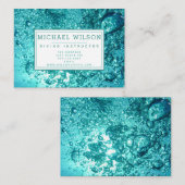 Carte De Visite Aqua Green Water Bubbles - instructeur de plongée (Devant / Derrière)