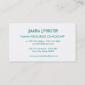 Carte De Visite Aqua HUMAN RESSOURCES CONSULTANT Style simple V54 (Dos)