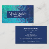 Carte De Visite Aqua Marine moderne Océan Abstrait (Devant / Derrière)
