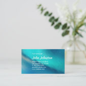 Carte De Visite Aqua Ocean Blue Abstrait Northern Lights (Debout devant)