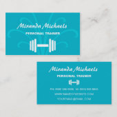 Carte De Visite Aqua Personal Trainer Haltère (Devant / Derrière)