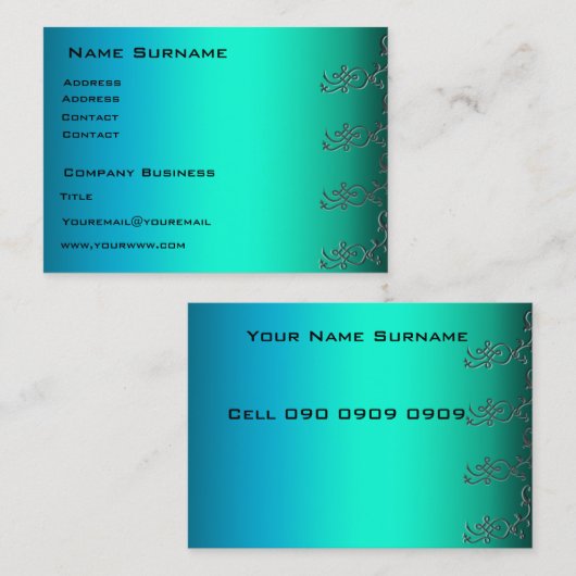 Carte de visite Aqua pixels (Devant / Derrière)